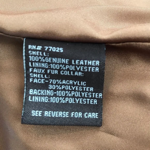 Chi By Faichi Brown Leather Fitted Moto Jacket S - Picture 8 of 8